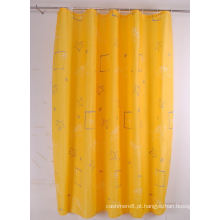 Banho de cortinas de impressão amarelo